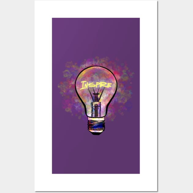 Inspire Lightbulb Wall Art by exentric-wren